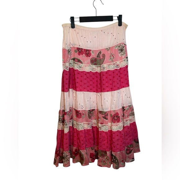 Limited Too Early 2000s Y2K Patchwork Tiered Maxi Skirt - Picture 1 of 4